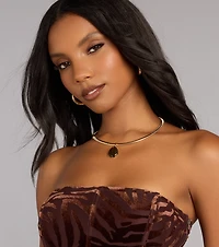 Drop the Drama Pendant Collar Necklace