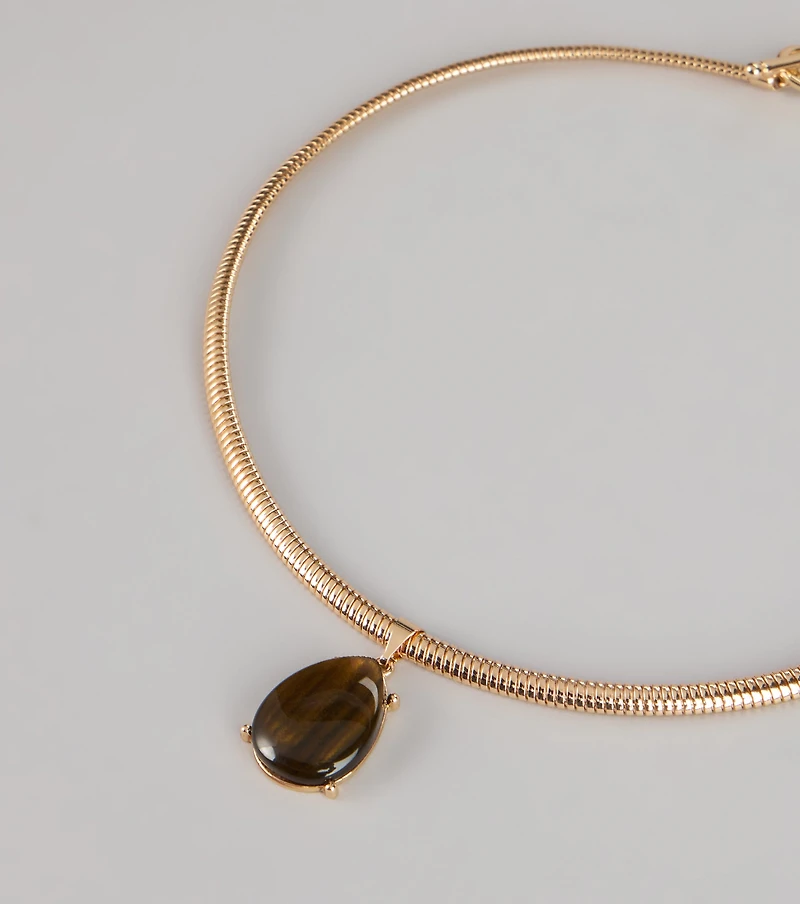 Drop the Drama Pendant Collar Necklace