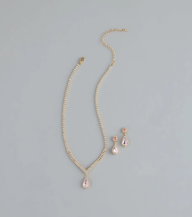 Sweet Luxe Rhinestone Jewelry Set
