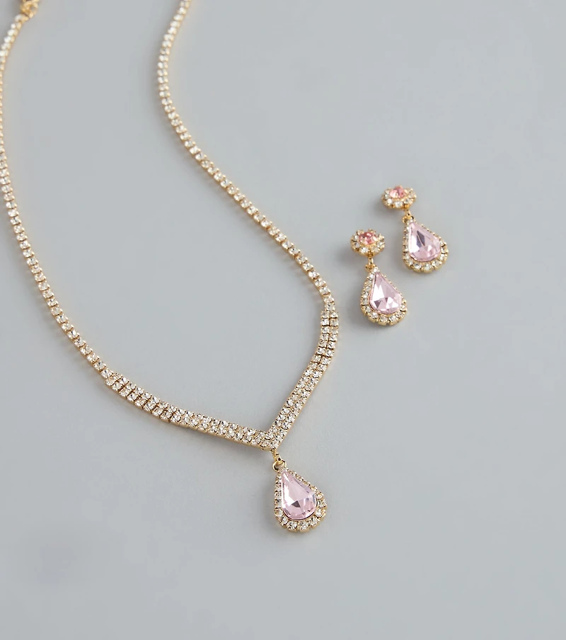 Sweet Luxe Rhinestone Jewelry Set
