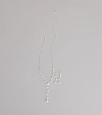 Sleek Shimmer Rhinestone Necklace And Earrings Set