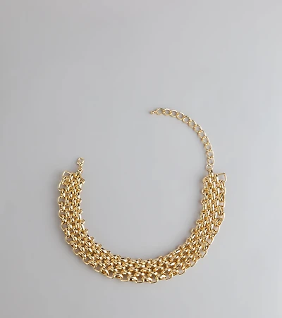 Stack The Drama Chunky Chain Statement Necklace