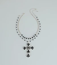 Instant Edge Cross Pendant Statement Necklace