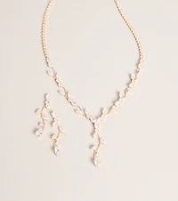 Delicate Drip Rhinestone Jewelry Set