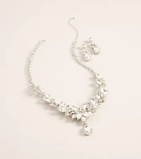 Perfect Glamour Rhinestone Necklace And Earrings Set