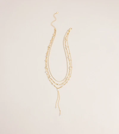 Midnight Drip Layered Lariat Necklace