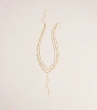 Midnight Drip Layered Lariat Necklace