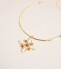 Chic And Sleek Cross Pendant Collar Necklace