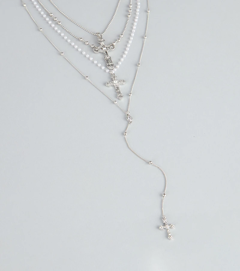 Layered Luxe Cross Necklace