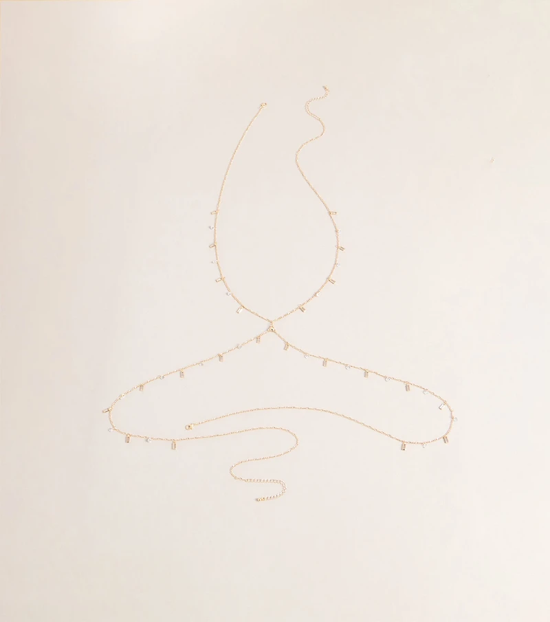 Sleek Shine Rhinestone Body Chain
