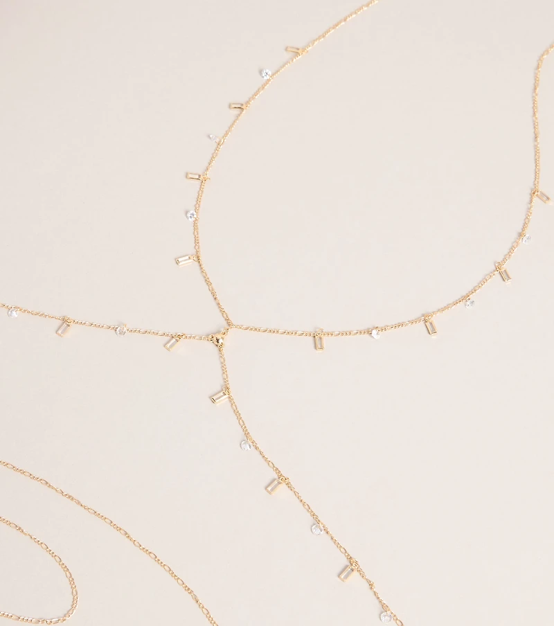 Sleek Shine Rhinestone Body Chain