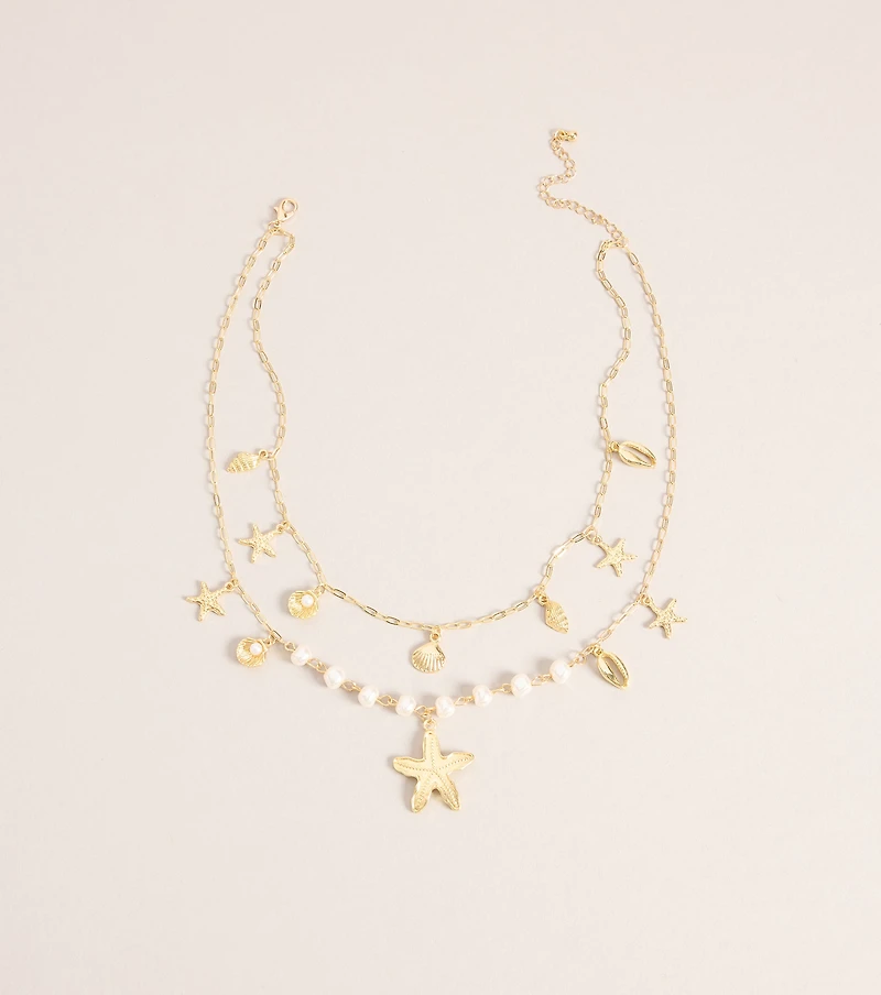 Sea You There Pearl Charm Necklace