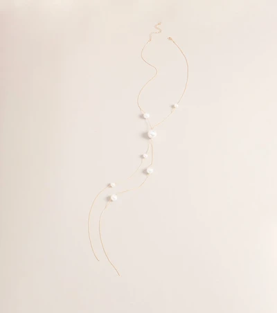 Refined Glow Pearl Lariat Necklace