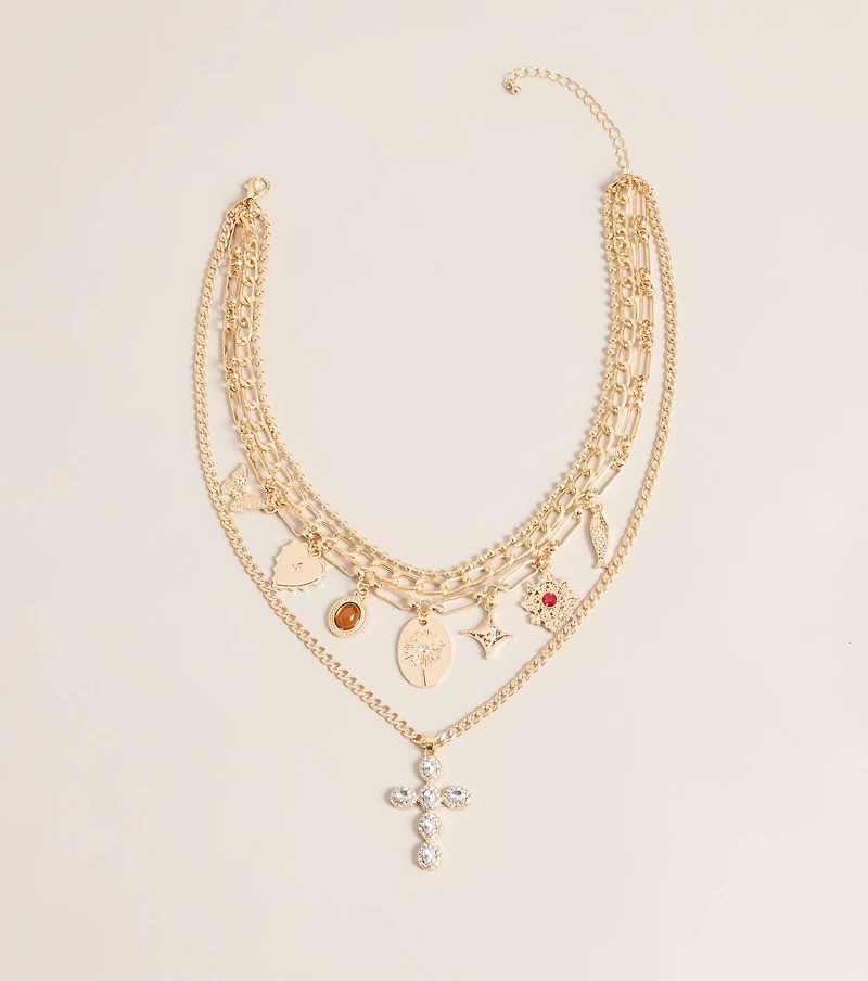 Charm Check Layered Chain Necklace