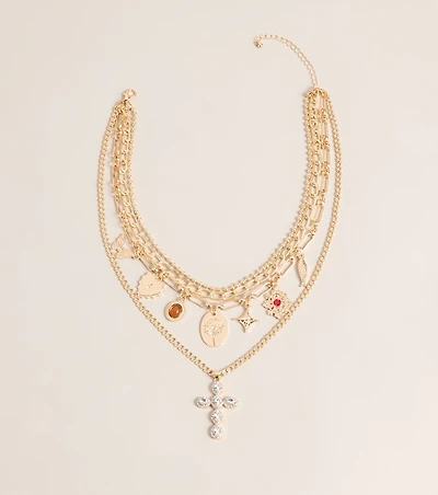 Charm Check Layered Chain Necklace