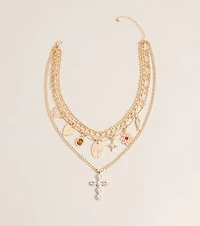 Charm Check Layered Chain Necklace