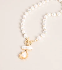 Layered Luxe Pearl Toggle Necklace