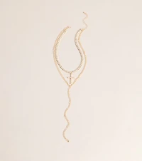 Icon Glow Cross Layered Necklace