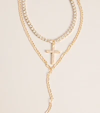 Icon Glow Cross Layered Necklace