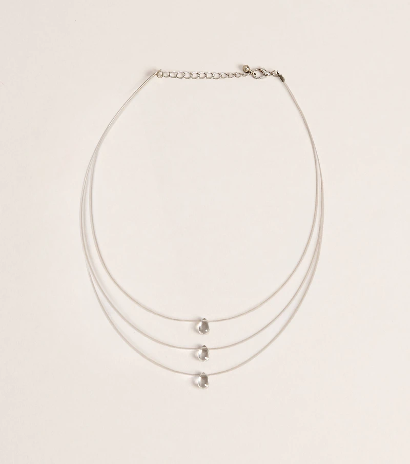 Glass Glow Triple Strand Necklace