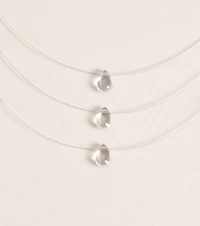 Glass Glow Triple Strand Necklace