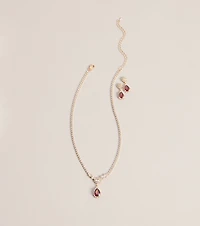 Luxe Sparkle Rhinestone Necklace And Earrings Set