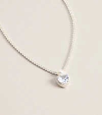 Pretty Sparkle Rhinestone Heart Necklace And Stud Earrings Set