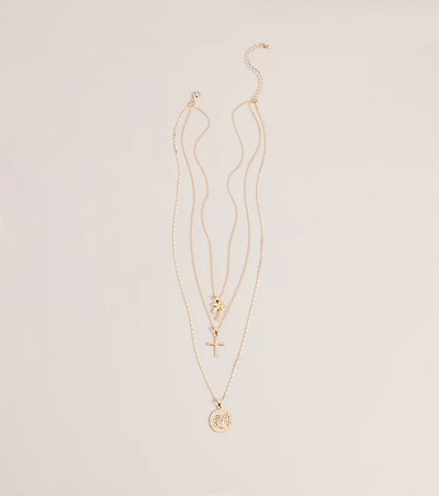 Effortless Stack Layered Charm Necklace