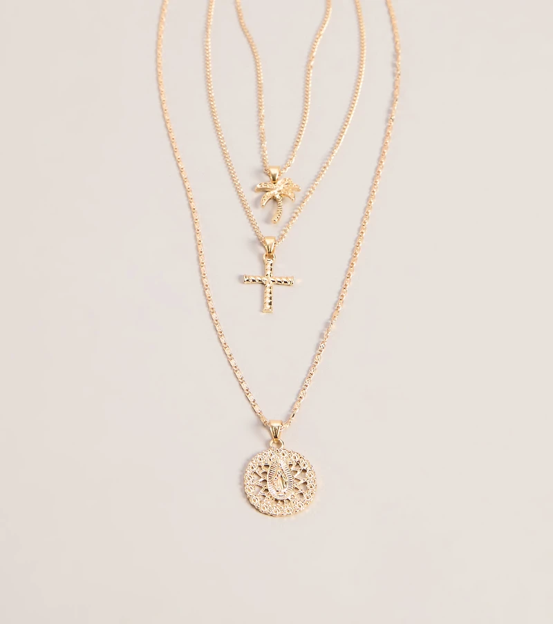 Effortless Stack Layered Charm Necklace