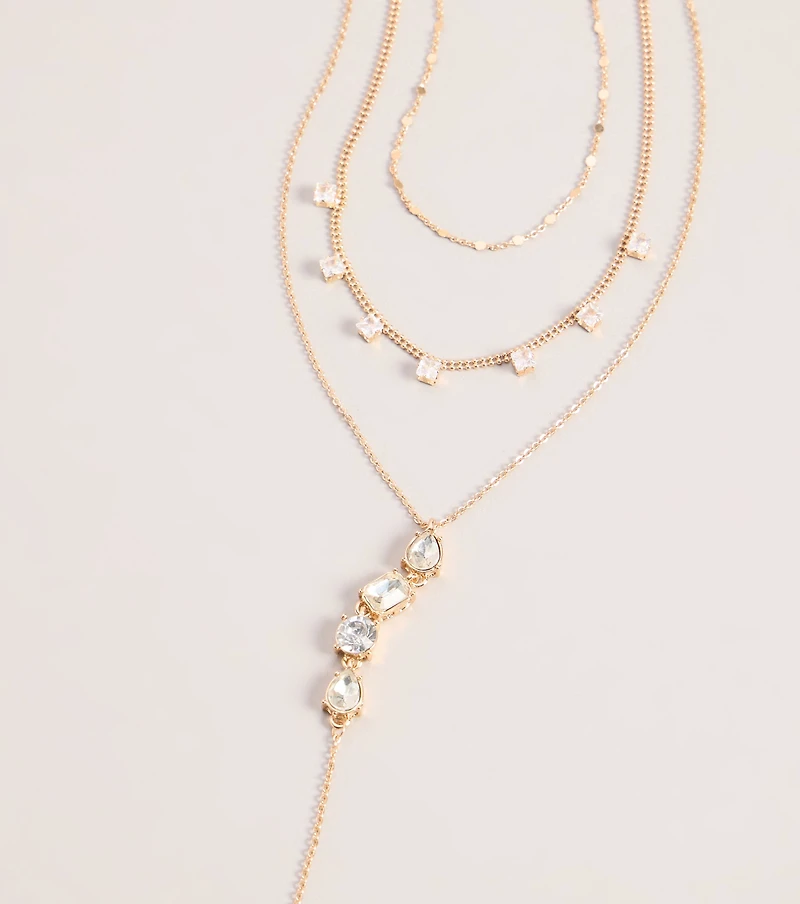 Layered Shine Lariat Necklace