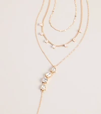 Layered Shine Lariat Necklace