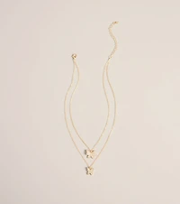 Butterfly Effect Layered Rhinestone Pendant Necklace