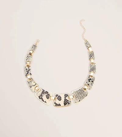 Wild Card Snake Print Statement Necklace