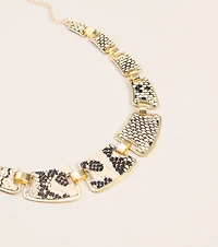 Wild Card Snake Print Statement Necklace