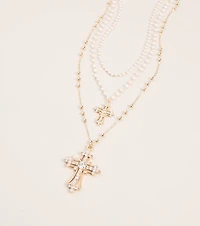 Crossed Paths Layered Pearl Necklace