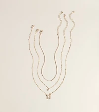 Bow On Cue Layered Charm Necklace