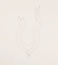 Bow On Cue Layered Charm Necklace
