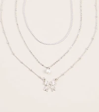 Bow On Cue Layered Charm Necklace