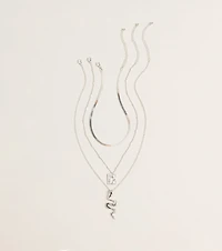 Dangerously Chic Snake Pendant Layered Necklace Set