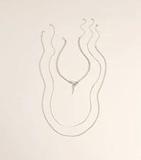 Caught In The Coil Layered Snake Necklace Set