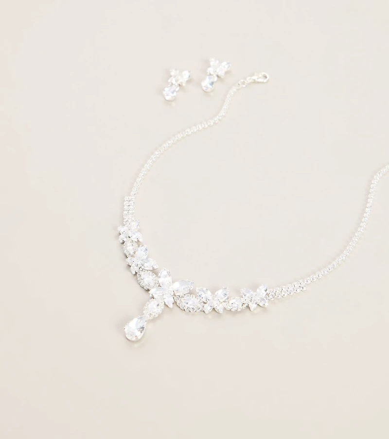 Finishing Touch Rhinestone Necklace And Earrings Set