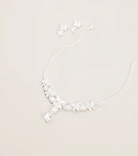 Finishing Touch Rhinestone Necklace And Earrings Set