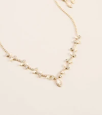 Plus One Cubic Zirconia Necklace And Earrings Set