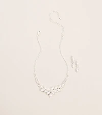 Crystal Bouquet Necklace And Earrings Set