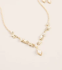 RSVP Sparkle Rhinestone Necklace And Earrings Set