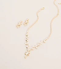 Dreamy Invite Cubic Zirconia Necklace And Earrings Set
