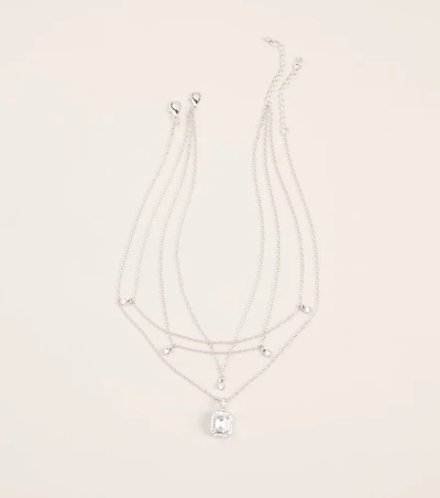 Plans in Layers Rhinestone Pendant Necklace