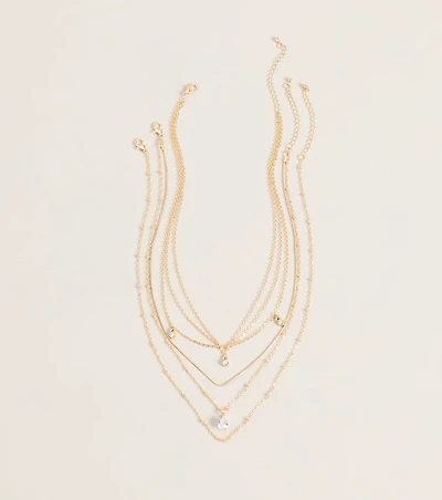 Layer It Up Rhinestone Pendant Necklace Set
