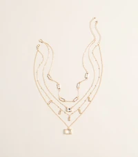Stacked With Plans Rectangular Gem Necklace Set