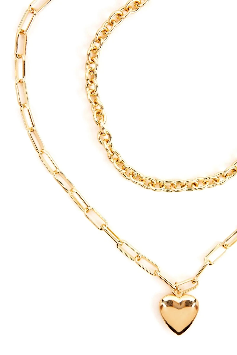 Heart Locket Necklace Set